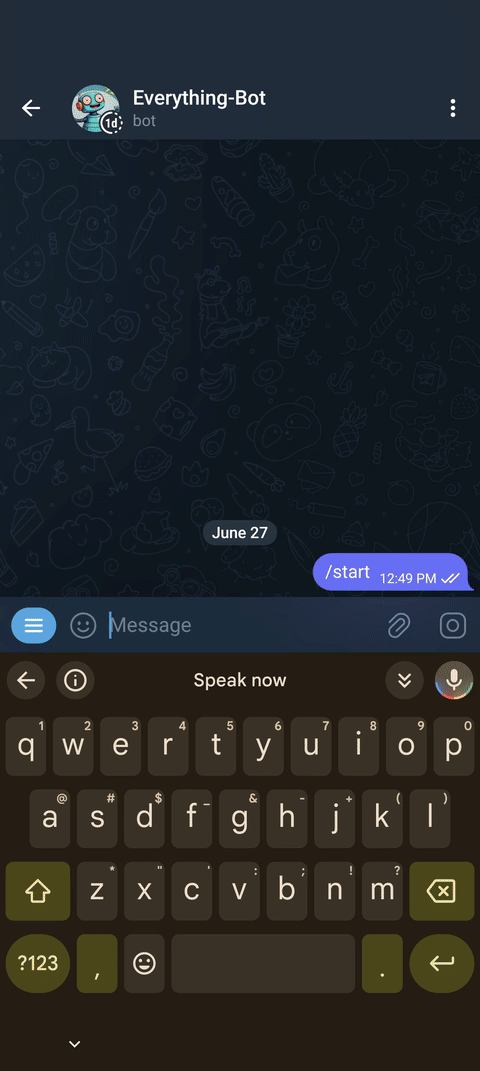 Live Demo of Everything Bot in Telegram